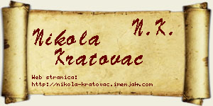 Nikola Kratovac vizit kartica